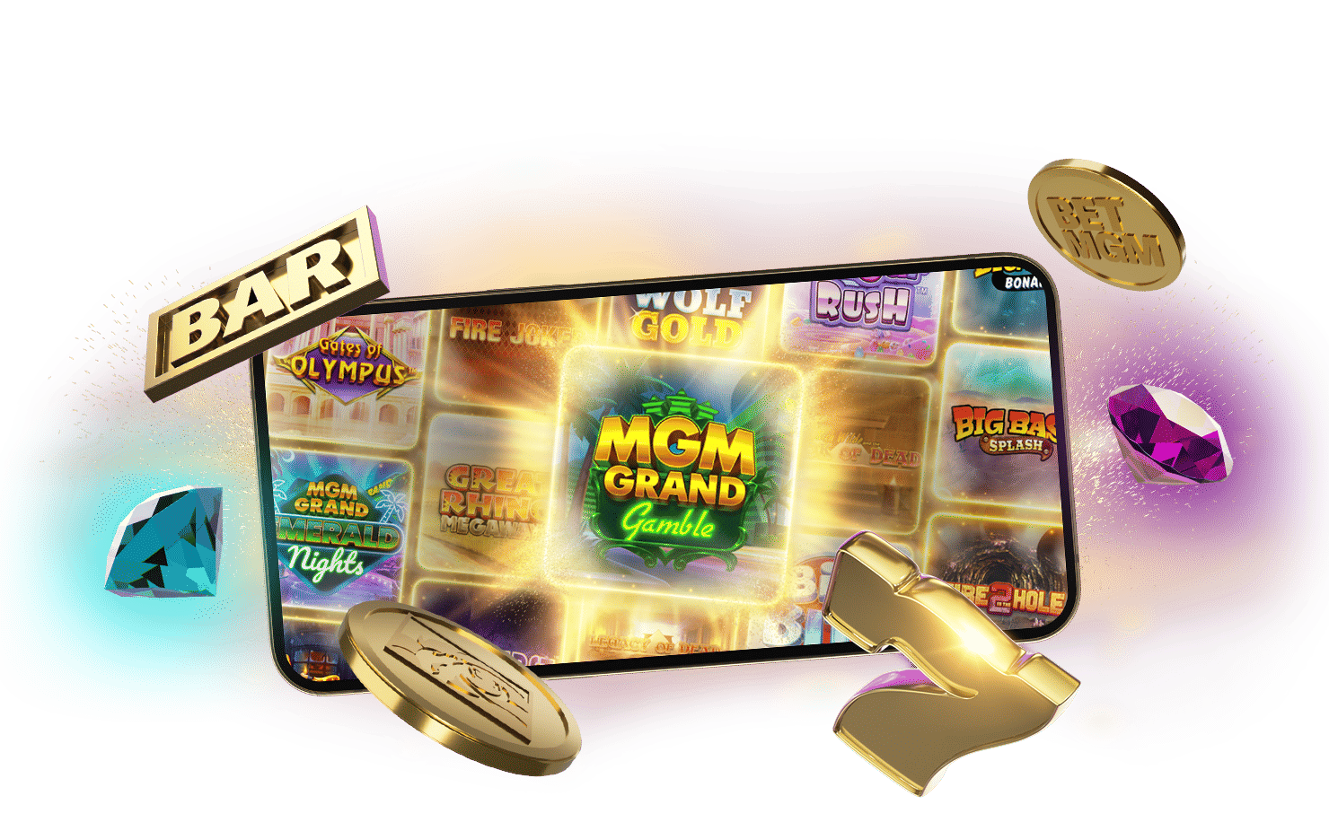 Betsomnia Casino Banner met mobiele weergave