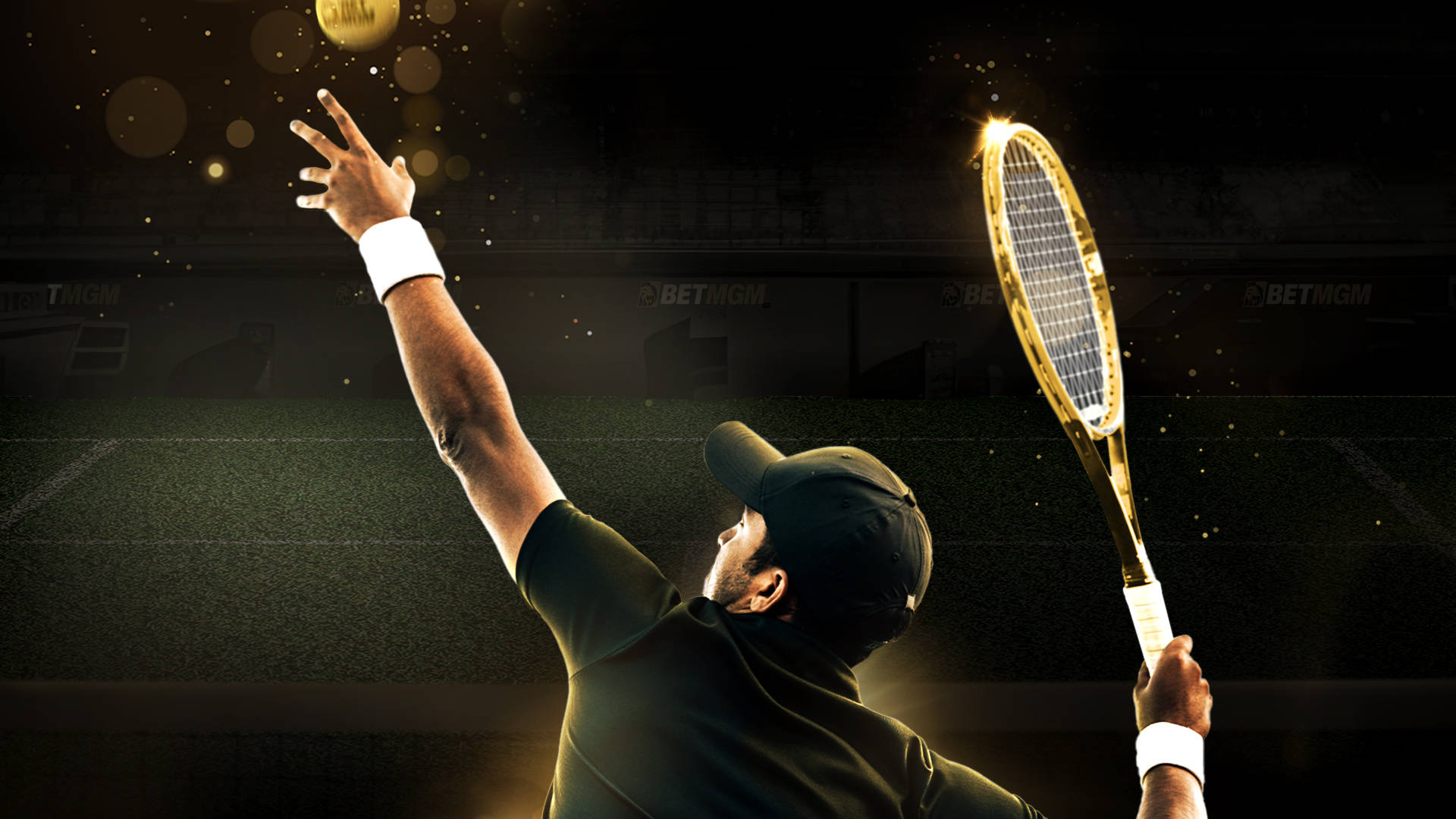 man serving in tennis